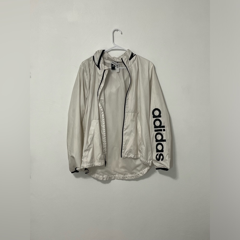 Adidas raincoat/windbreaker, size large